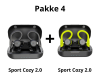 Pakketilbud med 2 stk Sport Cozy høretelefoner i sort og grøn