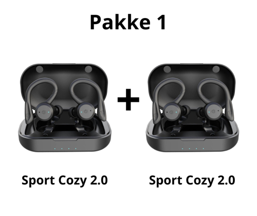 Pakketilbud med 2 stk Sport Cozy høretelefoner i sort
