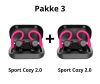 Pakketilbud med 2 stk Sport Cozy høretelefoner i pink