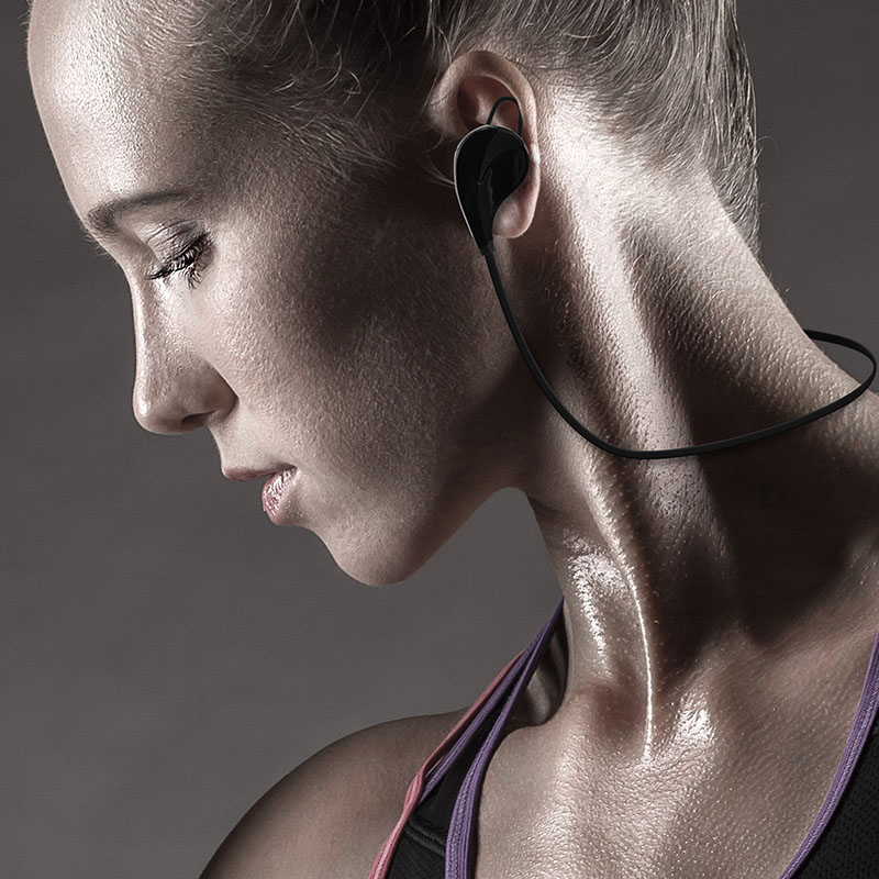 Trådløse høretelefoner til løb og træning | sort